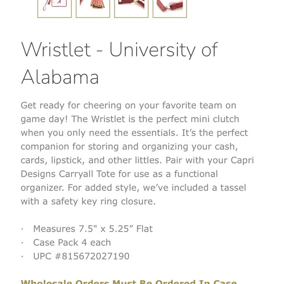 Capri designs University of Alabama clear wristlet bag - Picture 12 of 12